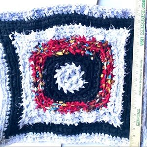 Handmade crocheted rag rug kitchen bedroom bathroom mat 21x22